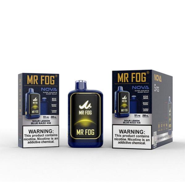 Best Deal Mr. Fog Nova 36,000 Puff Disposable-Single Disposable-5%-20mL - Sour Lemon Blue Razz Ice