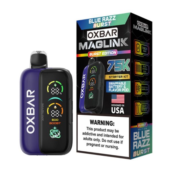 Oxbar Maglink Nixodine Kit 75,000 Puff Disposable Blue Razz Burst
