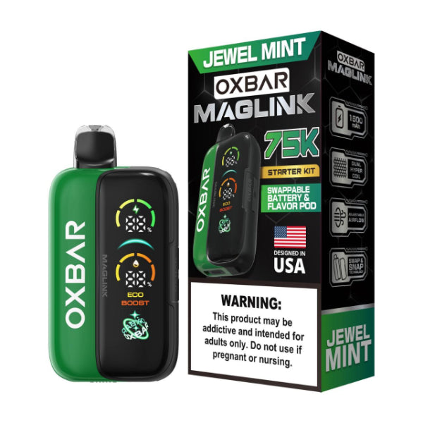 Oxbar Maglink Nixodine Kit 75,000 Puff Disposable Jewel Mint