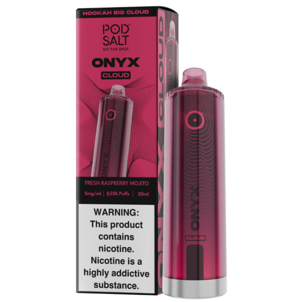Pod Salt Onyx 25K Disposable Vape Fresh Raspberry Mojito