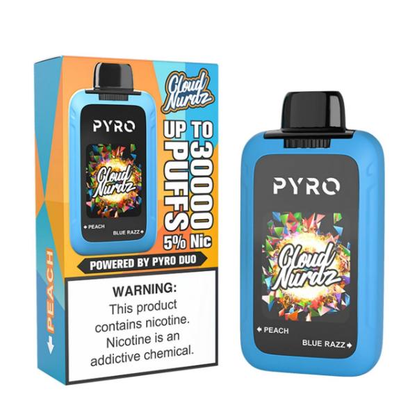 Best Deal Pyro Duo x Cloud Nurdz 30,000 Puff Disposable - Peach Blue Razz