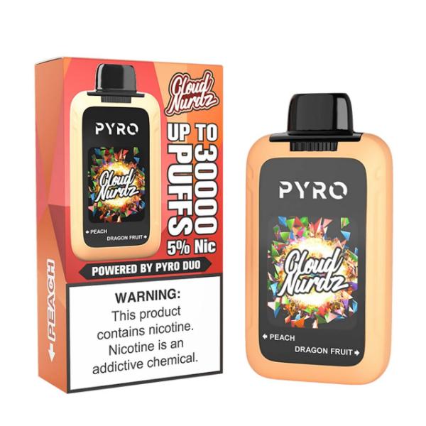 Best Deal Pyro Duo x Cloud Nurdz 30,000 Puff Disposable - Peach Dragon Fruit