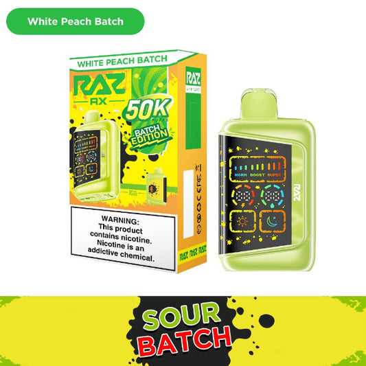 RAZ RX50K 50,000 Puffs Disposable - TX Compliant Edition White Peach Batch
