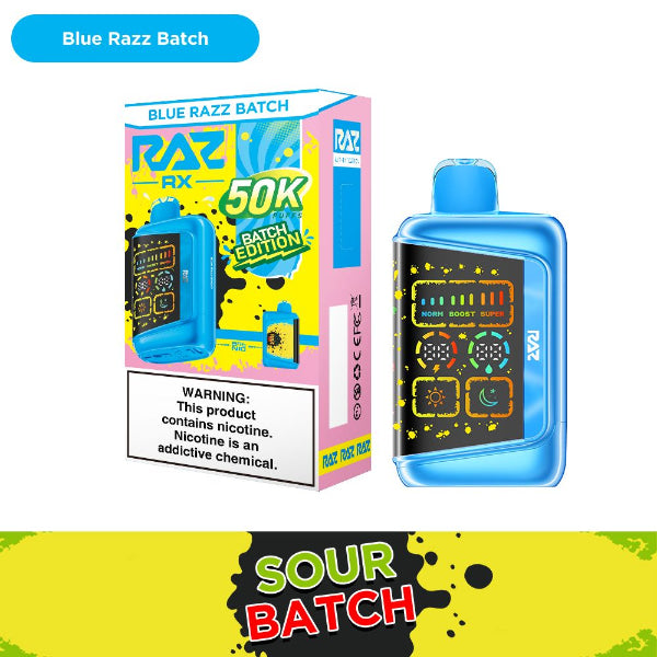 RAZ RX50K 50,000 Puffs Disposable - TX Compliant Edition Blue Razz Batch