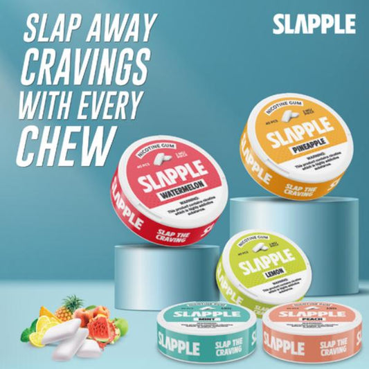 Slapple Nicotine Gum 30pc Loaded Counter Display - Acrylic Shelving Unit