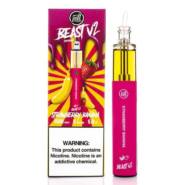 Best Deal Puff Labs Beast V2 Single Disposable Vape 5mL - Strawberry Banana