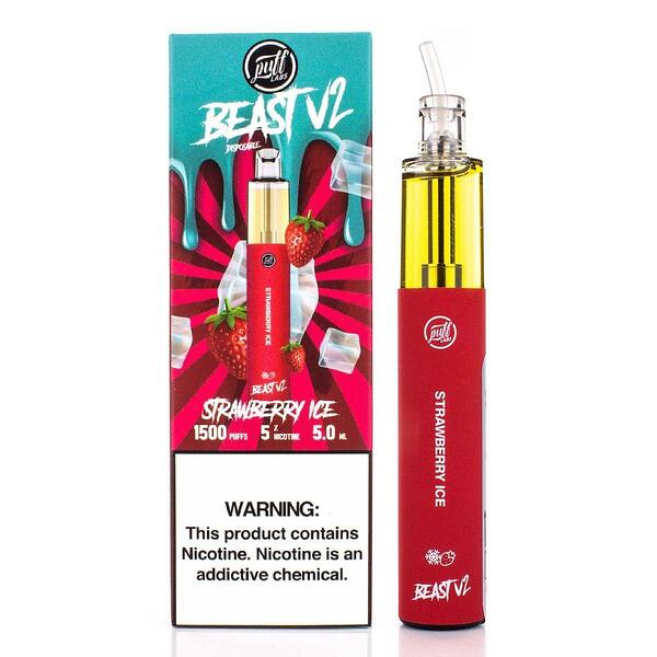 Best Deal Puff Labs Beast V2 Single Disposable Vape 5mL - Strawberry Ice