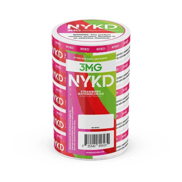 Best Deal NYKD Nicotine Pouches 20ct Can (5 Pack) Strawberry Watermelon Ice