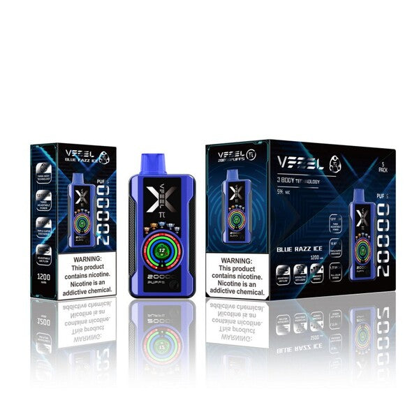Best Deal VFEEL Pi 20000 Puff Vape 5 Pack 25mL - Blue Razz Ice
