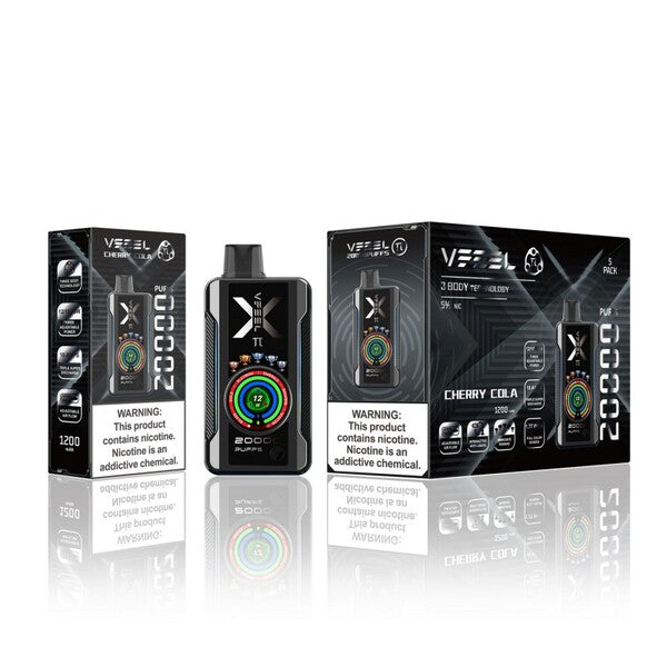 Best Deal VFEEL Pi 20000 Puff Vape 5 Pack 25mL - Cherry Cola