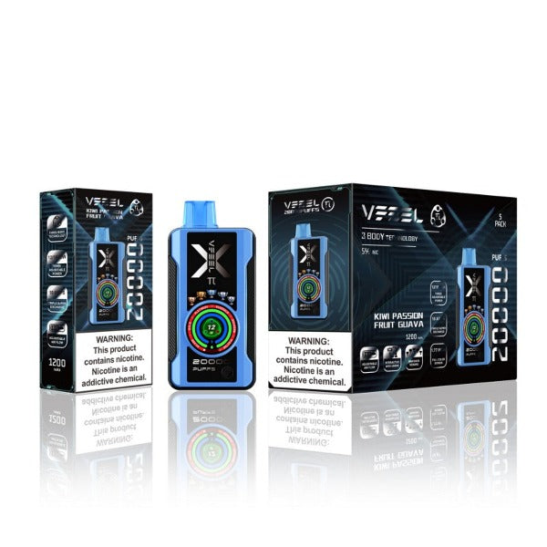 Best Deal VFEEL Pi 20000 Puff Vape 5 Pack 25mL - Kiwi Passion Fruit Guava
