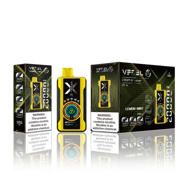 Best Deal VFEEL Pi 20000 Puff Vape 5 Pack 25mL - Lemon Mint