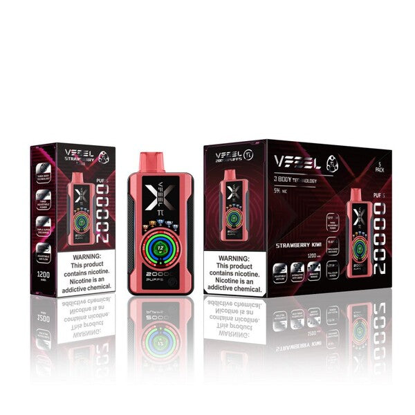 Best Deal VFEEL Pi 20000 Puff Vape 5 Pack 25mL - Strawberry Kiwi
