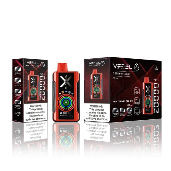 Best Deal VFEEL Pi 20000 Puff Vape 5 Pack 25mL - Watermelon Ice