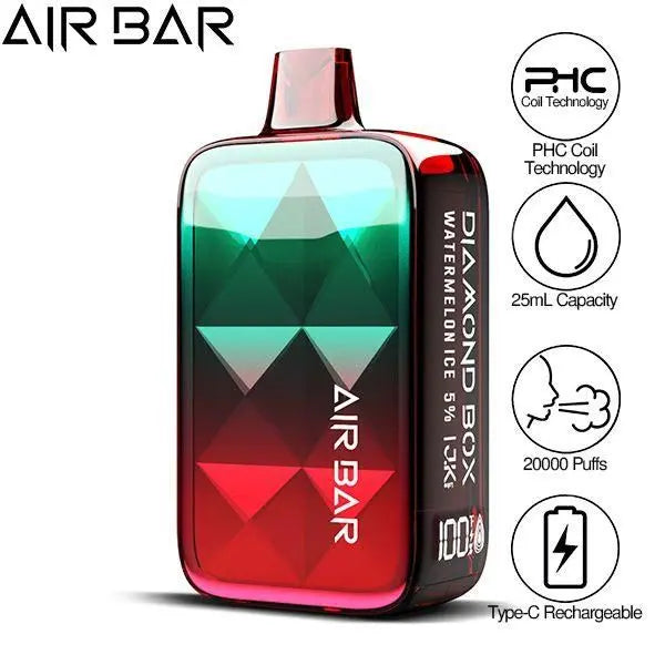 Air Bar Diamond Box 20000 Puffs Rechargeable Disposable Vape 25mL - $93.15 eJuices.co Air Bar Diamond Box 20000 Puffs Rechargeable Disposable Vape 25mL - $93.15 eJuices.co