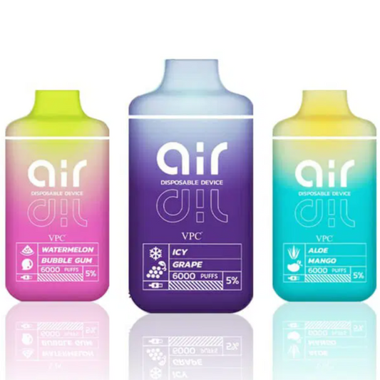 Best Deals Air 6000 Puffs 10 Pack Disposable Vape Best Flavors Watermelon Bubblegum Icy Grape Aloe Mango White Gummy Honeydew Boba Tea Mint Green Blue Lemonade Dragonfruit Refresher Energy Sour Soda