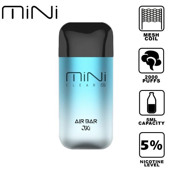 Air Bar Mini 2000 Puffs Disposable Vape 10 Pack 5mL Best Flavor Clear