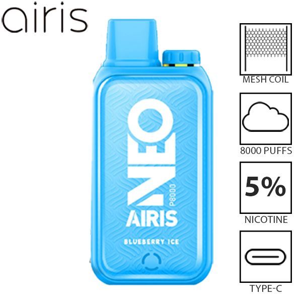 Airis Neo P8000 8000 Puffs Rechargeable Vape Disposable 20mL - $38.88 eJuices.co Airis Neo P8000 8000 Puffs Rechargeable Vape Disposable 20mL - $38.88 eJuices.co