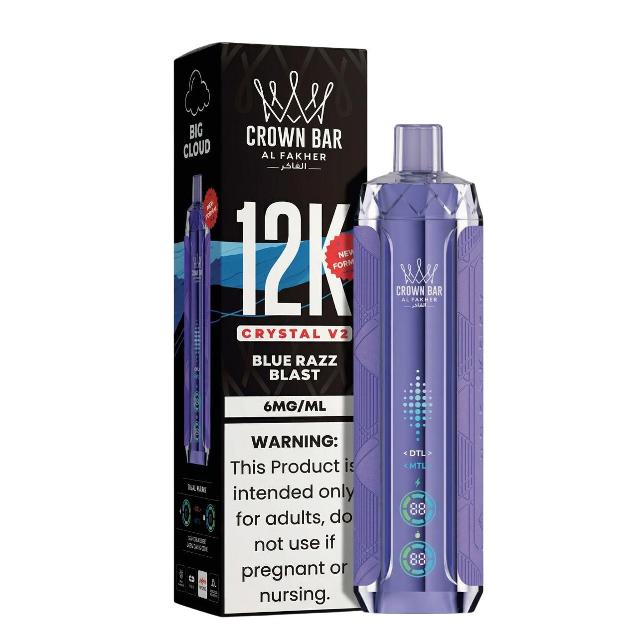 Al Fakher Crown Bar Crystal V2 12K Puff Disposable
