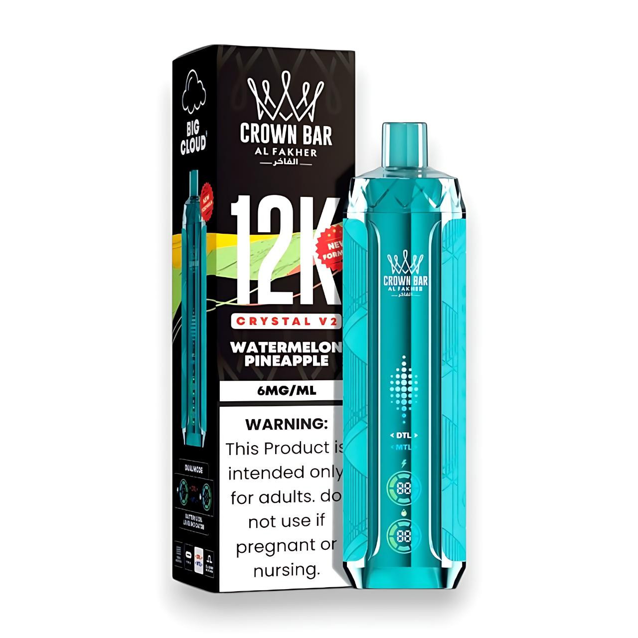 Al Fakher Crown Bar Crystal V2 12K Puff Disposable