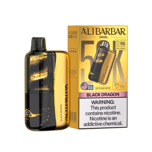 Alibarbar Swirl 50,000 Puff Disposable Black Dragon