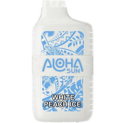 Aloha Sun 7000 Puffs Vape 10 Pack 15mL Best Flavor White Peach Ice