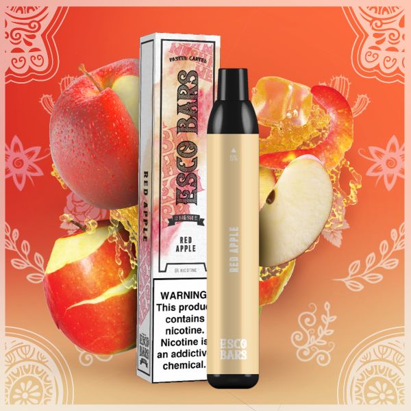 Esco Bars 2500 Puffs Disposable Vape 10 Pack Best Flavor Red Apple