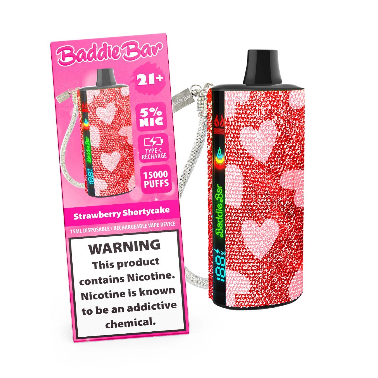 Baddie Bar 15,000 Puff Disposable vape Strawberry Shortycake with great wholesale price