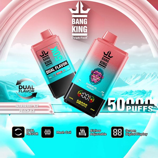 BangKing 50K Puffs Dual Flavor 50mL Disposable - Blueberry Ice / Peach Ice