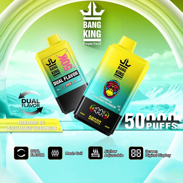 BangKing 50K Puffs Dual Flavor 50mL Disposable - Blueberry Ice / Peach Mango Watermelon