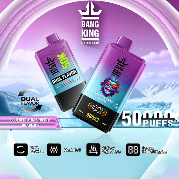 BangKing 50K Puffs Dual Flavor 50mL Disposable - Blueberry Raspberry / Grape Ice