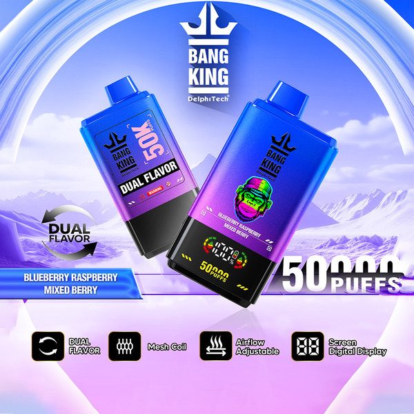 BangKing 50K Puffs Dual Flavor 50mL Disposable - Blueberry Raspberry / Mixed Berry