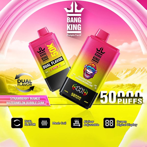 BangKing 50K Puffs Dual Flavor 50mL Disposable - Strawberry Mango / Watermelon Bubble Gum