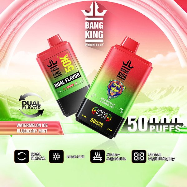BangKing 50K Puffs Dual Flavor 50mL Disposable - Watermelon Ice / Blueberry Mint