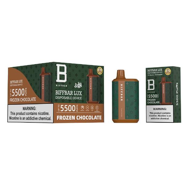 Frozen Chocolate Biff Bar Luxx 5500 Puffs Disposable 10-Pack Wholesale Deal!