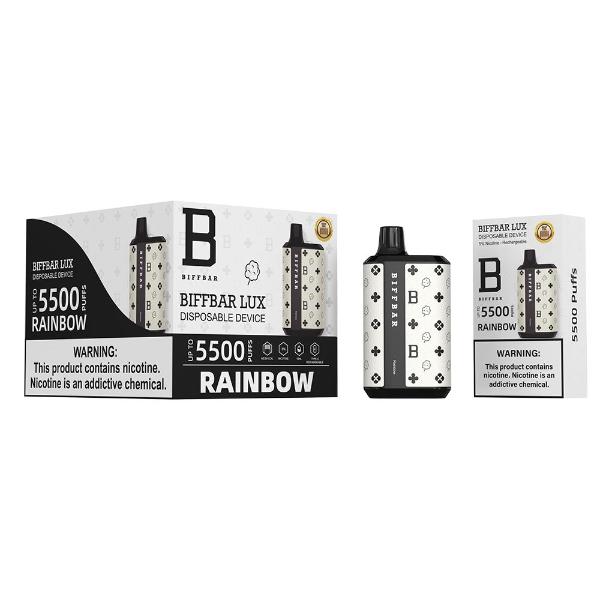 Rainbow Biff Bar Luxx 5500 Puffs Disposable 10-Pack Wholesale Deal!