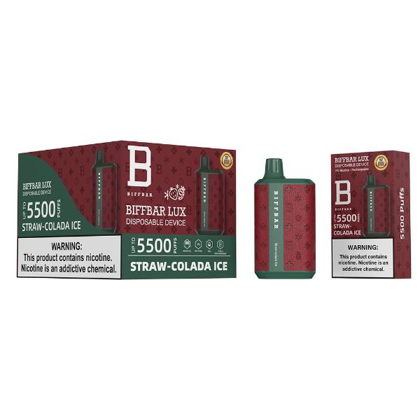 Straw-Colada Ice Biff Bar Luxx 5500 Puffs Disposable 10-Pack Best Price!