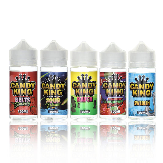 Candy King Synthetic Nicotine Series 100mL Vape Juice Best Flavors Belts Strawberry Sour Worms Batch Strawberry Watermelon Bubblegum Swedish