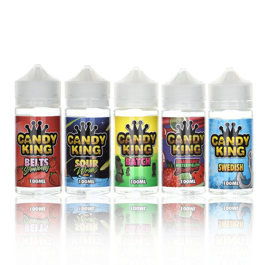 Candy King Synthetic Nicotine Series 100mL Vape Juice Best Flavors Belts Strawberry Sour Worms Batch Strawberry Watermelon Bubblegum Swedish