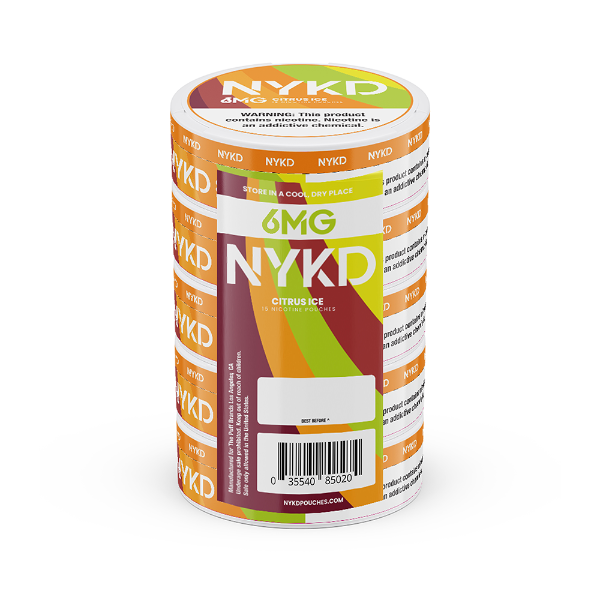 Best Deal NYKD Nicotine Pouches 20ct Can (5 Pack) - Citrus Ice 6mg