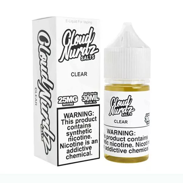 Cloud Nurdz TFN Salts Vape Juice 30mL - Clear
