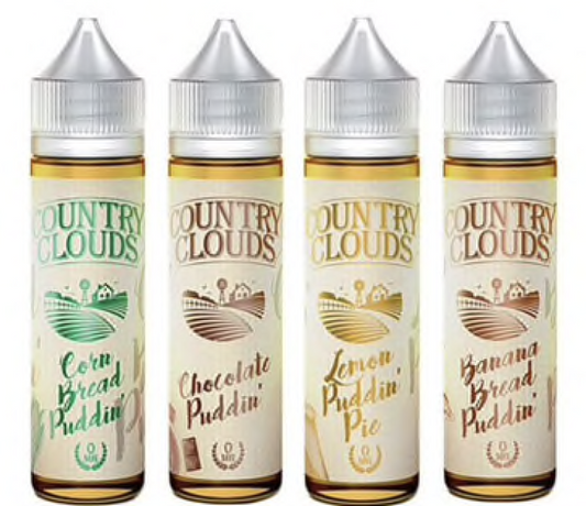 Country Clouds 60ML Vape Juice Best Flavors Corn Bread Puddin' Chocolate Puddin' Lemon Puddin' Pie Banana Bread Puddin'