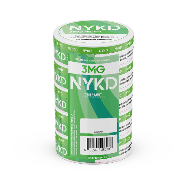 Best Deal NYKD Nicotine Pouches 20ct Can (5 Pack) - Crisp Mint 3mg