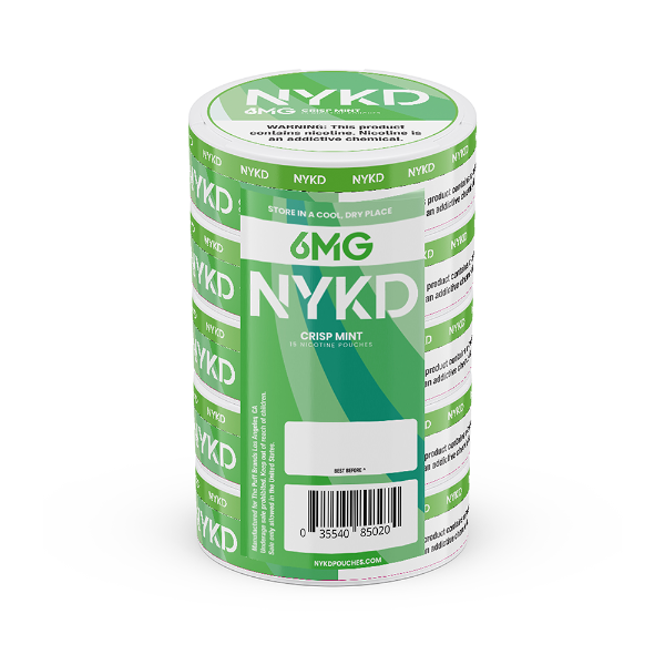 Best Deal NYKD Nicotine Pouches 20ct Can (5 Pack) - Crisp Mint 6mg