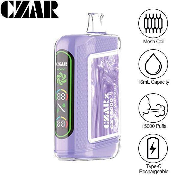 CZAR CX15000 Disposable-Pack of 5-Blueberry Watermelon-50mg