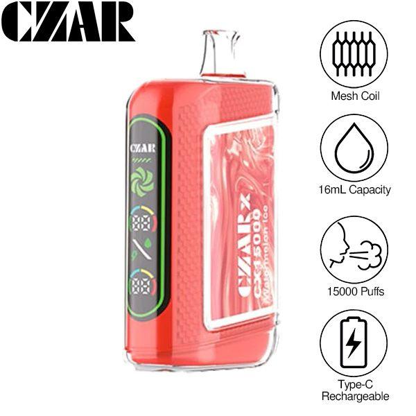 CZAR CX15000 Disposable-Pack of 5-Watermelon Ice-50mg