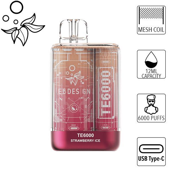 EB Design TE6000 6000 Puffs Disposable Strawberry ice
