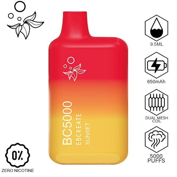 Elf Bar Ebcreate Zero Nicotine Flavors Single Sunset`