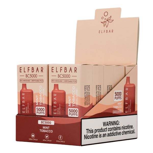 Elf Bar BC5000 5000 Puffs Rechargeable Vape Disposable 10mL 10 Pack - $40.46 eJuices.co Elf Bar BC5000 5000 Puffs Rechargeable Vape Disposable 10mL 10 Pack - $40.46 eJuices.co