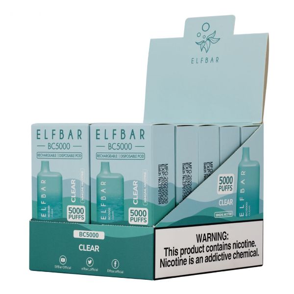 Elf Bar BC5000 5000 Puffs Rechargeable Vape Disposable 10mL 10 Pack - $40.46 eJuices.co Elf Bar BC5000 5000 Puffs Rechargeable Vape Disposable 10mL 10 Pack - $40.46 eJuices.co